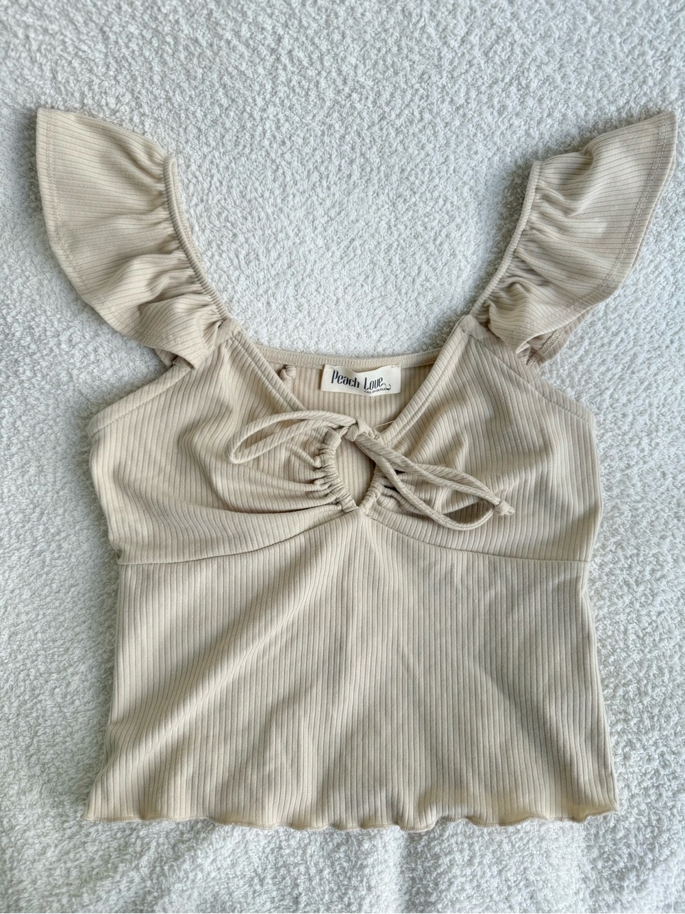 Sweetheart Ruffled Front tie Blouse - Picture 8 of 10